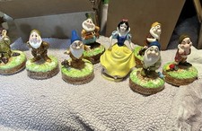 RARE - FULL Set Schmid Snow White Seven Dwarfs Rotating Music Boxes 1987 Working