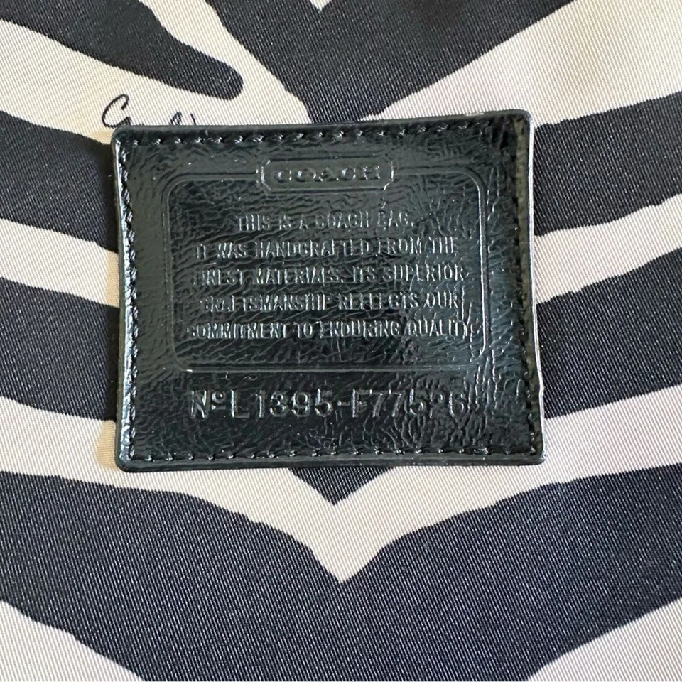 Coach Pouch Black Tan Zebra Print Snap Multifunction Nylon Pocket - Image 2 of 4