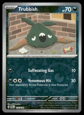 Trubbish 116/182 Common Paradox Rift Pokemon Reverse Holo Near Mint