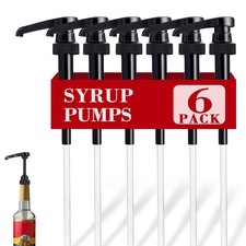6 - Pack Lockable Syrup Pumps for Coffee, 0.3Oz Fixed Dose Dispenser Replacement