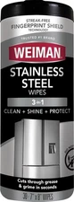 Weiman Stainless Steel Cleaner, 30 Count Cleaning Wipes, Removes Dirt, Grime,