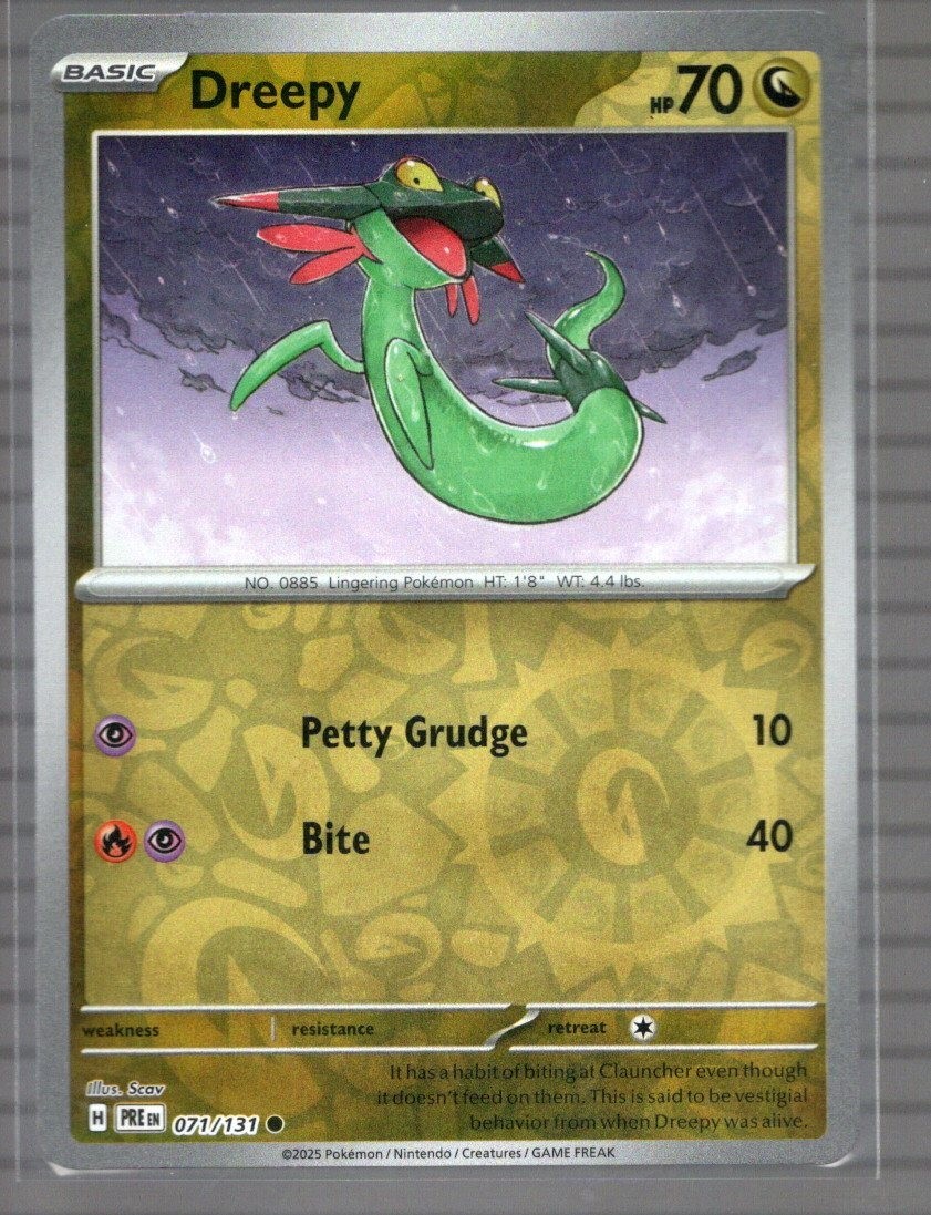Dreepy 071/131 Common Prismatic Evolutions Reverse Holo English - NM