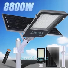 8800W Super Bright Commercial Solar Street Light Outdoor Patio Dusk to Dawn Lamp
