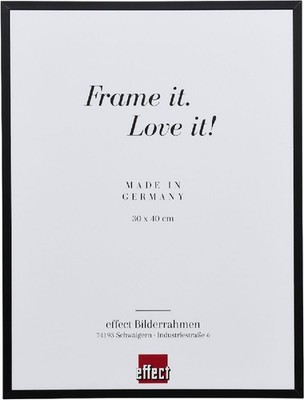 Effect B1 Brandschutz Bilderrahmen Alu Serie 2 schwarz 45x60 cm Klarglas