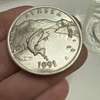 1991  Alaska Sport Fishing Coin-The Anchorage Mint 1 Troy oz. .999 Proof Silver