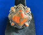 Vintage Southwestern Fire Agate Stone Silver Ring