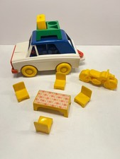 Vtg 1972 Hasbro Weebles Romper Room Camper With Car Incomplete Set Luggage Rack