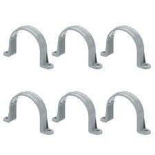 6Pcs 2" Plastic Conduit Clamp PVC Pipe Strap 2 Holes Conduit Strap Gray