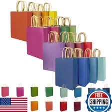Qiqee 32-Packs Small Gift Bags with Handles 8.26x6x3.15" - 16 Vibrant Colors