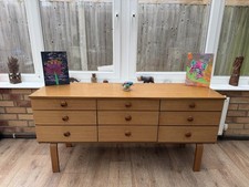 Vintage Schreiber  Sideboard Nine Drawers Mid Century Modern UK 1960s Retro