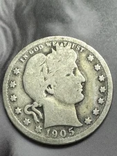 1905-s Barber Quarter, Better Date, 99 Cent Shipping