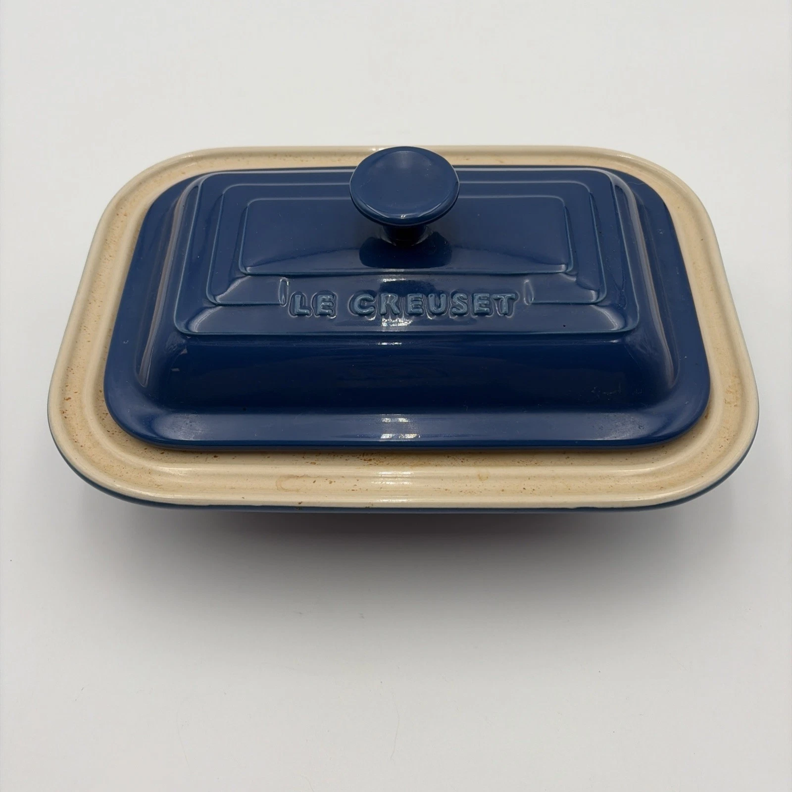 Le Creuset Stoneware 9-1/2x 6-3/4Inch Covered Deep Dish Baker, Cobalt Blue