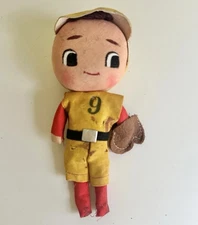Vintage Dakin Dream Dolls Baseball Player Plush Doll Lil Slugger Yellow JAPAN
