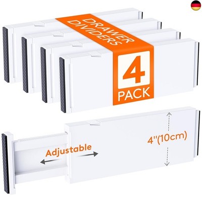 Lifewit 4er Set Kunststoff Schubladentrenner für Innenlänge 27?44cm & H