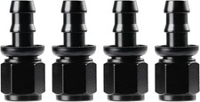 4pcs 6an Straight Push Lock Hose Fitting End Black Aluminum Adapter