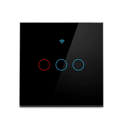 Tuya Wifi Smart Light Switch EU 1/2/3Gang Touch Light Switch No Neutral Wire Wal