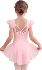 Girls Dance Ballet Leotards Dresses for Toddler Ballerina Outfit Skirt Hollow Kn