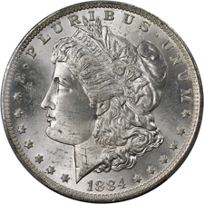 1884-O Morgan Silver Dollar PCGS MS64+ Blast White Great Eye Appeal