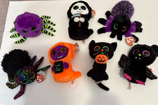 Lot of 7 Ty Beanie Boos 6 inch Halloween -- All Retired