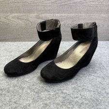 Tesori Womens Black Suede Wedge Heels Size 6 ...