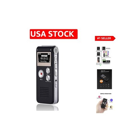 16GB USB Rechargeable Digital Voice Recorder with Noise Cancellation & Playback