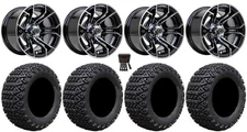 GTW Spyder 10" Wheels Black/Machined 20" X-Trail Tires E-Z-GO & Club Car