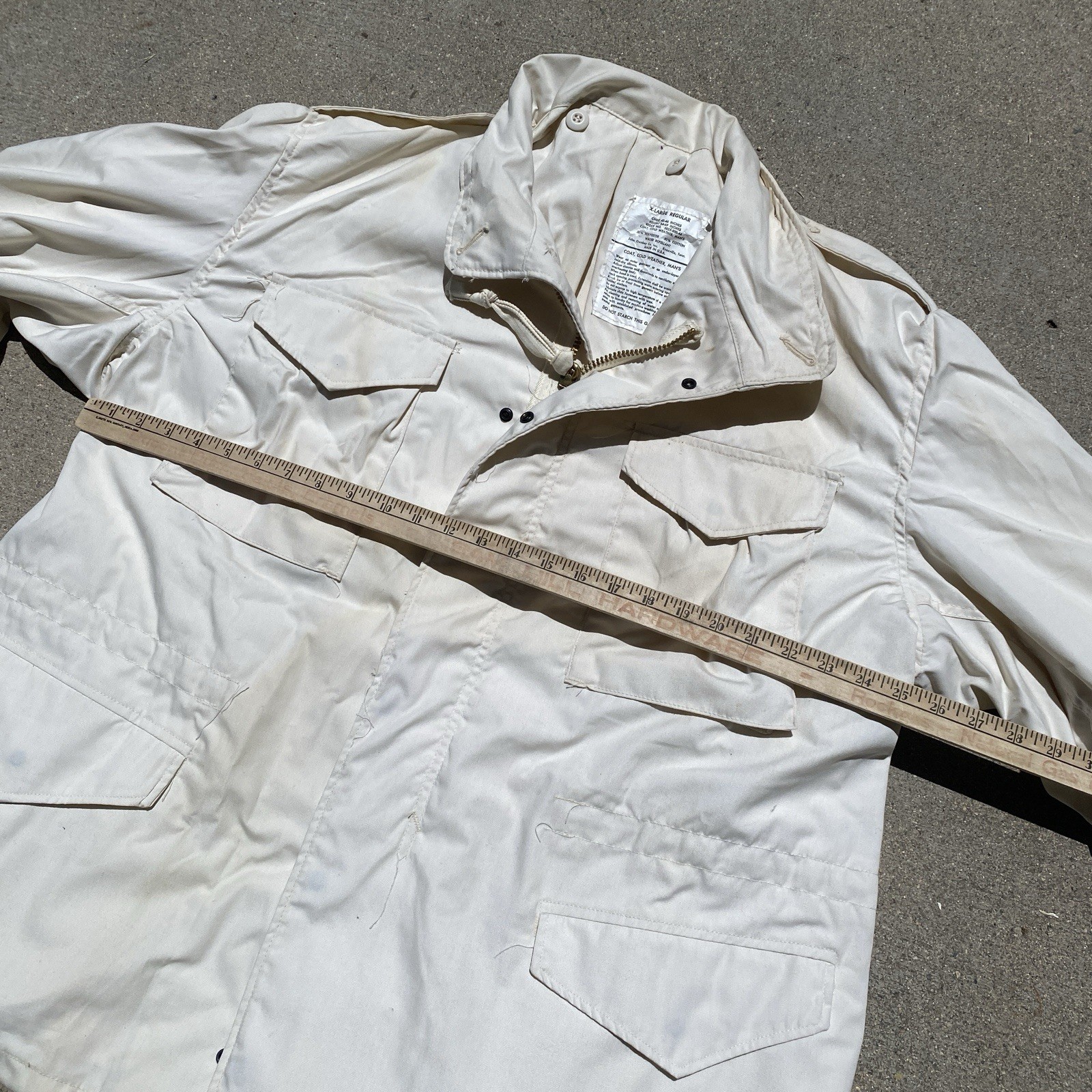 VTG US Army John Ownbey 70s M-65 Arctic White Field Jacket Vietnam XL  - RARE image 6
