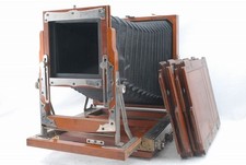 Wood 4 3/4 x 6 1/2 Field Camera Body w/2 Plate Holder Non Film adapter *LQ2344