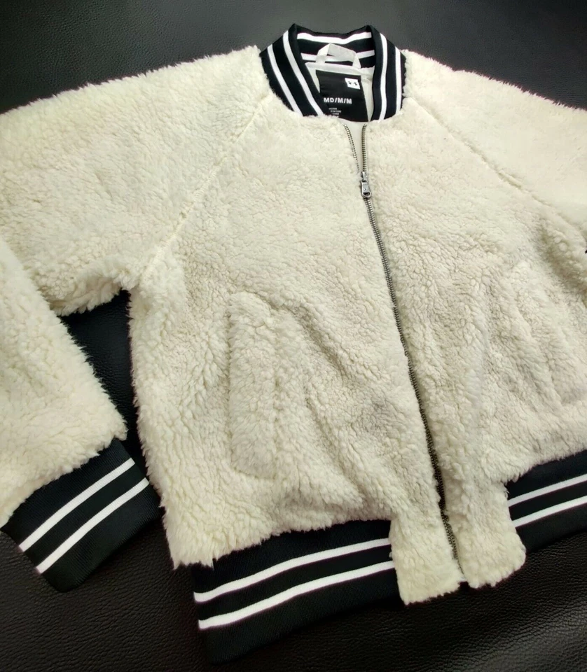 Under Armour Wmn's средний на молнии цвета слоновой кости/крема Sherpa Bomber - Изображение 3 из 4