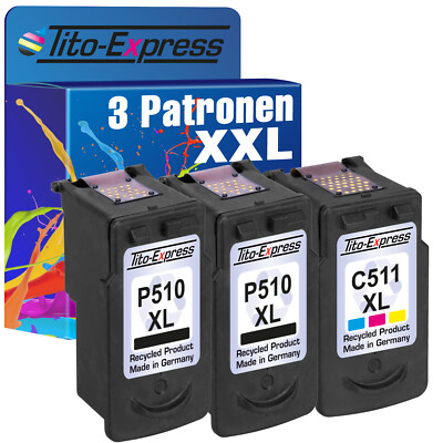 3 Patronen PlatinumSerie für Canon Pixma IP2700 MP230 MP235 MP240 MP250 PG-510 C