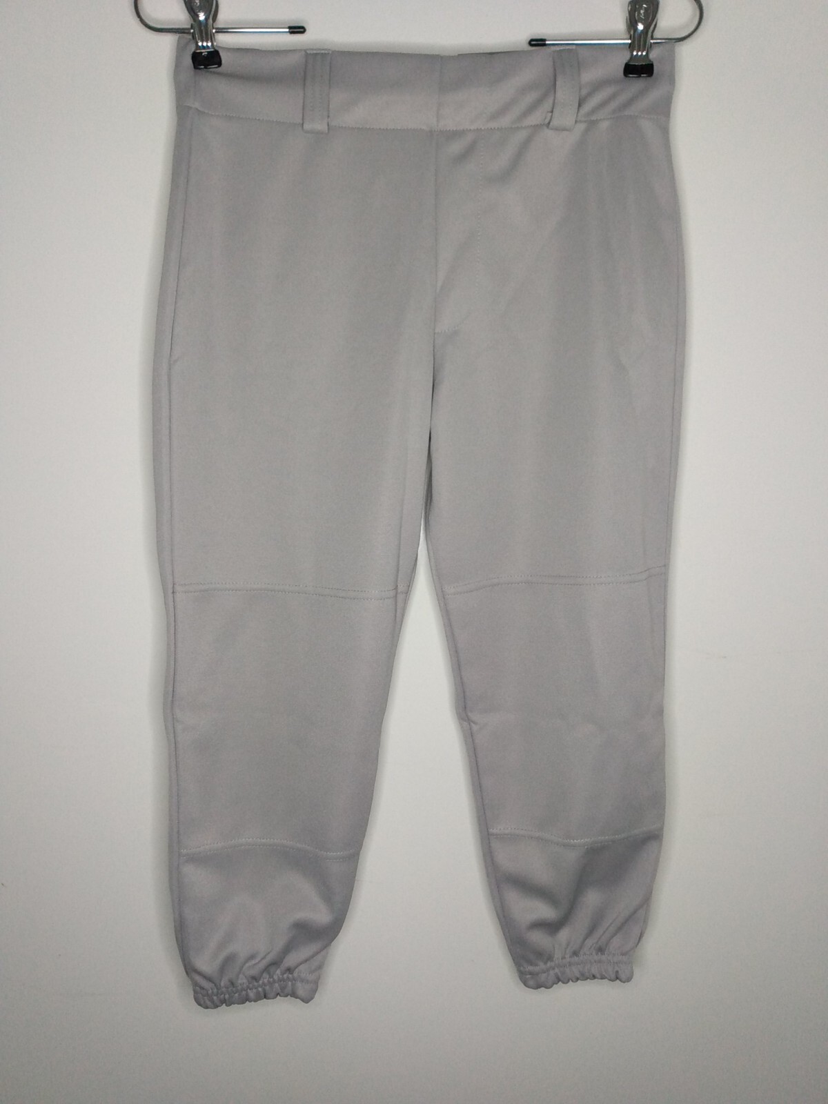 Easton Pro Pull Up Baseball Pants Boys Youth L YL Elastic Bottom Gray