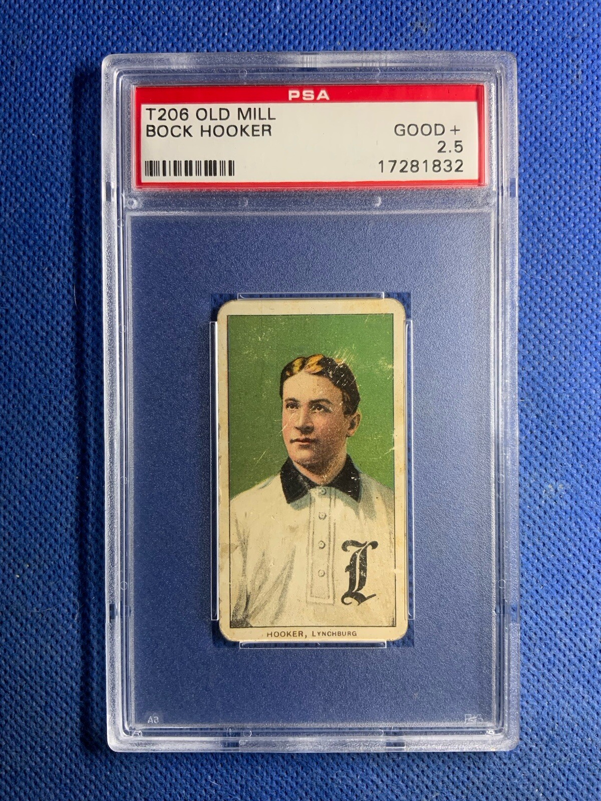 1909-11 T206 Bock Hooker Southern League Old Mill Cigarettes PSA 2.5 GOOD