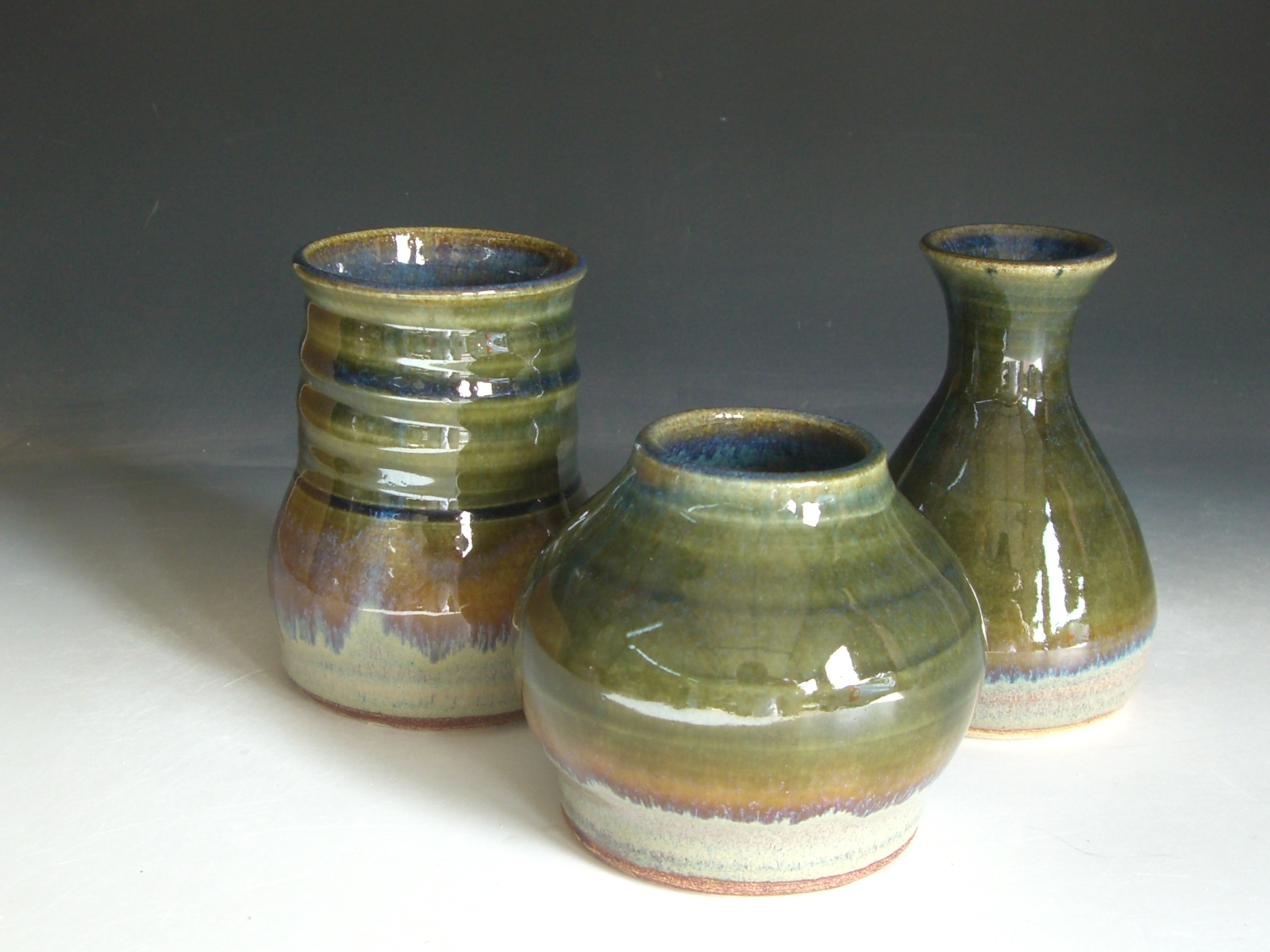 Hand thrown stoneware pottery vase suite of 3 (VS-1) | eBay
