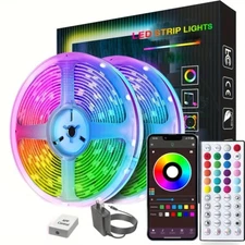 LED Strip Lights 100ft 50ft Bluetooth White RGB Color Changing Room Lights TV US