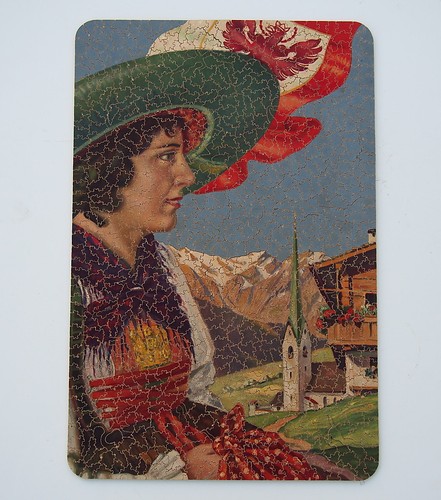  VINTAGE WOOD PAR JIGSAW PUZZLE Eagles Fly High WOMAN HAT FLAG 15 X 23 - 第 1/12 張圖片