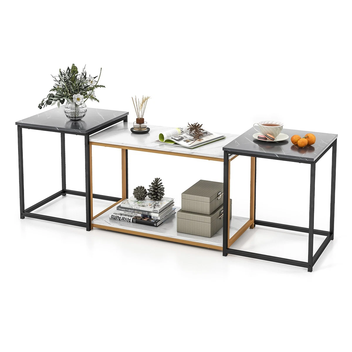 Faux marble 2024 top side table