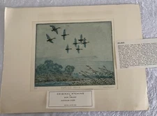 DON SWANN SIGNED ORIGINAL ETCHING - NORTHWARD BOUND MATTED - VG CONDITION 75/300