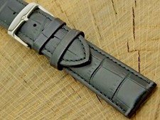Hadley Roma NOS Vintage Leather Silver Tone Buckle Unused Watch Band 22mm Long