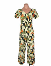 vintage psychedelic mod wide leg floral hippie 60s 70s jumpsuit XS/S Kaftan