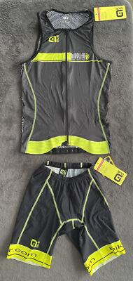 ALÉ WMN Bikelife Italian SHORT / TOP (Lge) Triathlon, Black / Yellow Fluo