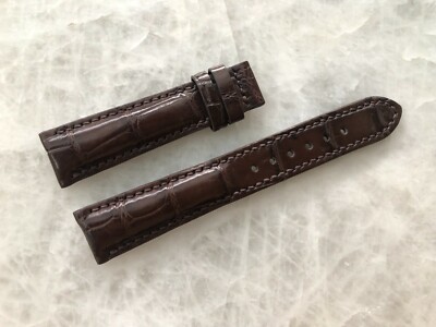 19mm/16mm Brown Alligator Crocodile Embossed Leather Watch Strap Band