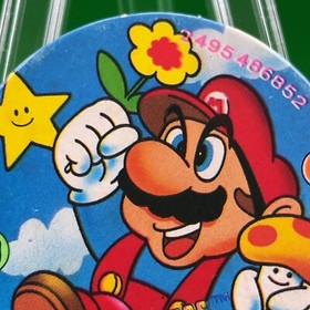 Mario mushroom Menko Super Bros Famicom Card Nintendo 1985 NES Japan 2.2 Inch
