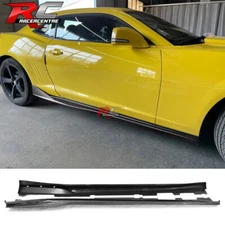 Fit 16-24 Chevy Camaro Ikon V3 Style Side Skirts Carbon Fiber Print PP 4PCS
