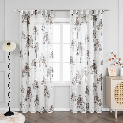 Gardinen Stores Weiß Vorhang mit Schlaufen Fensterschal Transparent Wohnzimmer