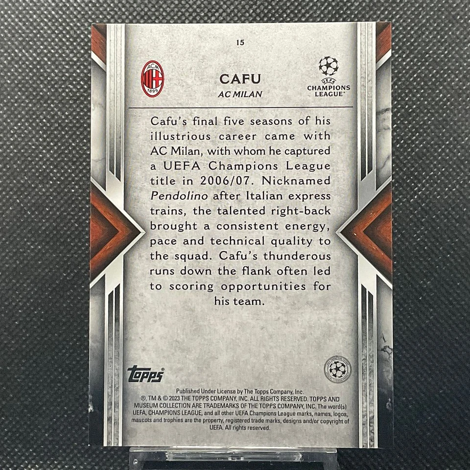 2022-23 Topps Museum Collection UEFA UCL Cafu #15 - Image 2 of 2