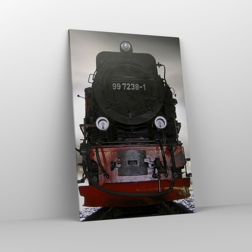 Cuadro Sobre Lienzo 80x120cm Cuadros Locomotora de vapor pistas niebla Wall Art - Imagen 6 de 10