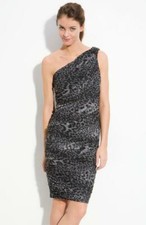 Tadashi Shoji Gathered One Shoulder Sheath Dress-Size Medium LK 111 A