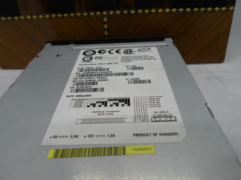 IBM 39M5635 39M5665 PD035-10401 Ultrium1 LTO1 232 HH SCSI LVD Internal Drive - Image 3 of 3