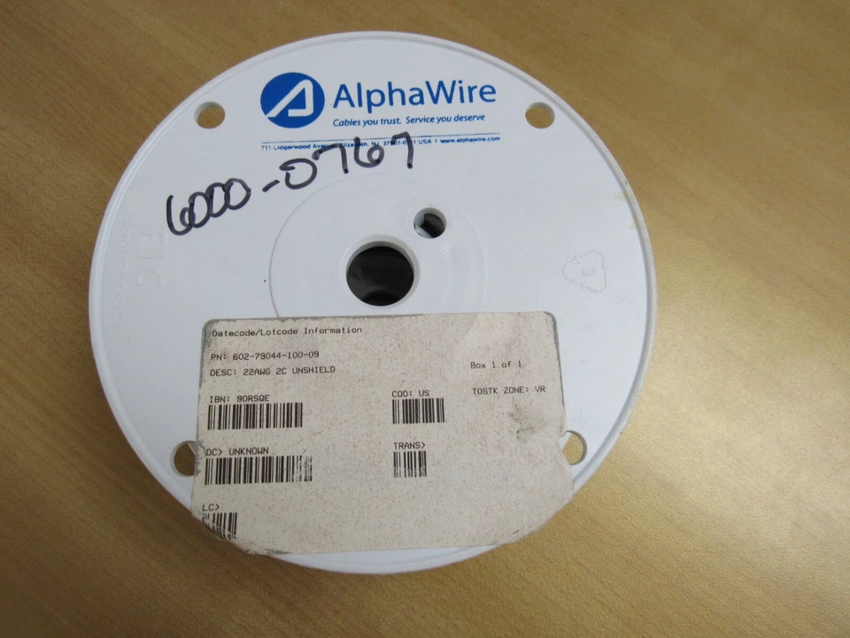 79ft Spool ALPHA WIRE 79044 EcoFlex Flexing Control Cable 2C Twisted 22AWG 600V - Image 3 of 4