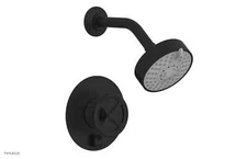 Phylrich 4-614-040 Shower Head and Trim Cross Handle Minimalist MATTE BLACK New
